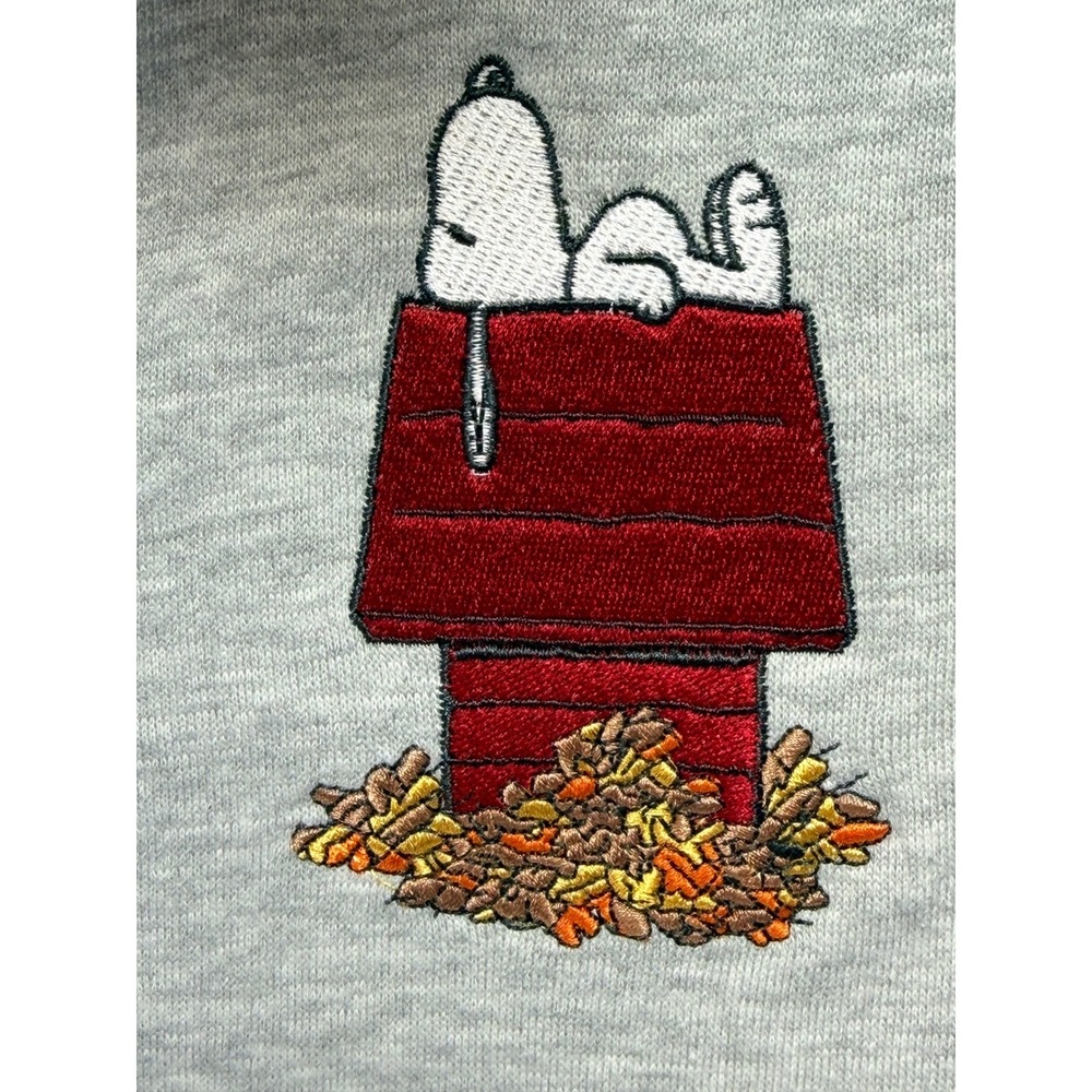 Peanuts Snoopy Doghouse Embroidered Zip Up Hoodie Gray Sz Medium (CC36) NWTs - Picture 5 of 8
